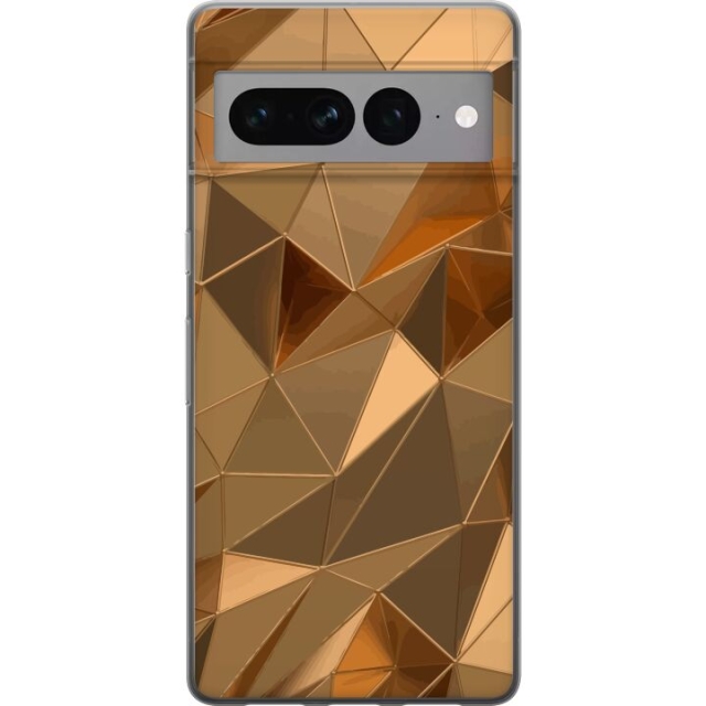 Mobile case for Google Pixel 7 Pro with 3D Gold design