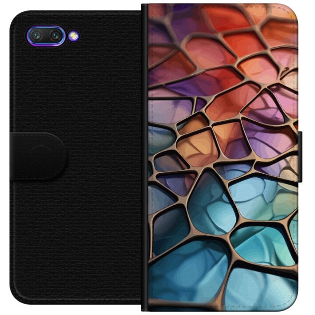 Wallet case for Honor 10 with Metallic pattern design
