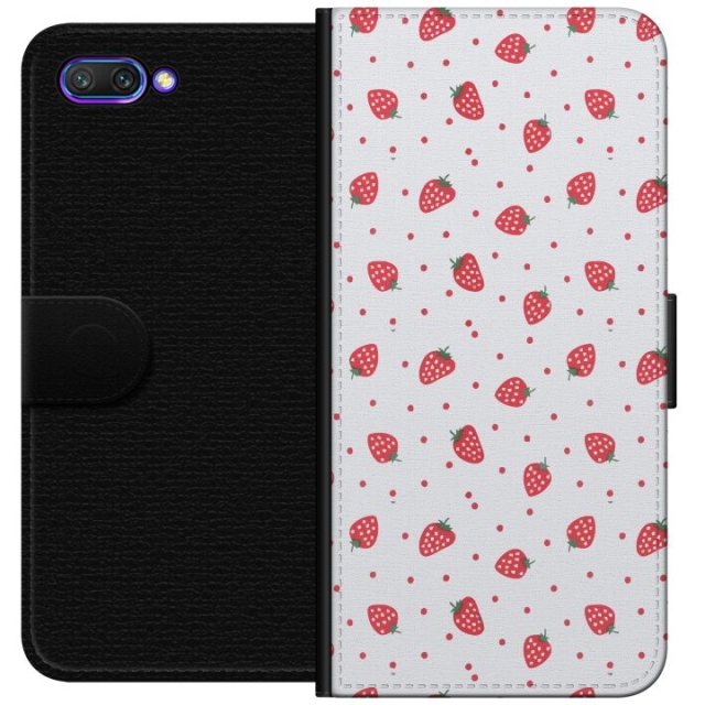 Wallet case for Honor 10 with Strawberries design