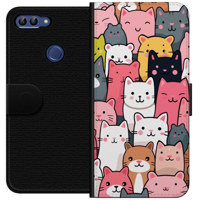 Wallet case for Huawei P smart with Cat pattern design