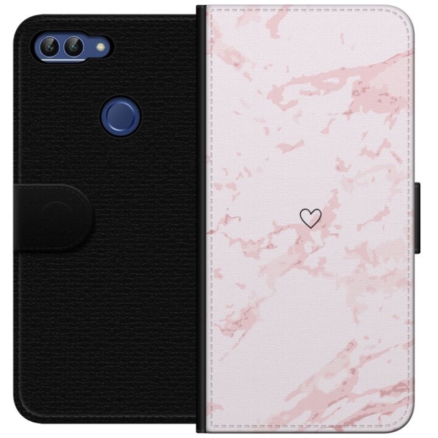 Wallet case for Huawei P smart with Pink Heart design
