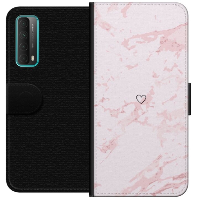 Wallet case for Huawei P smart 2021 with Pink Heart design