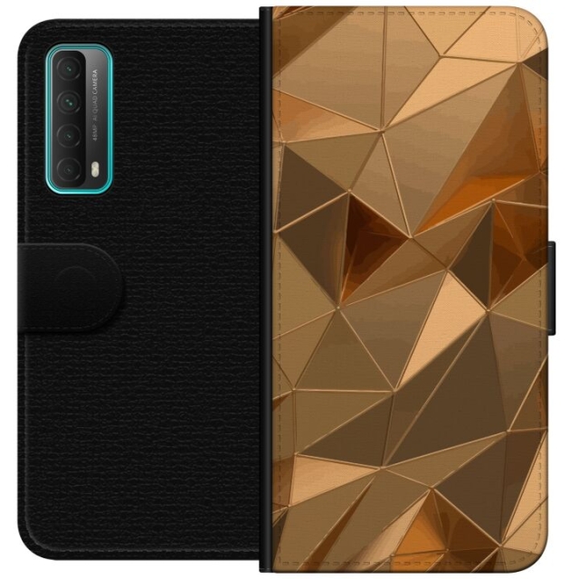 Wallet case for Huawei P smart 2021 with 3D Gold design
