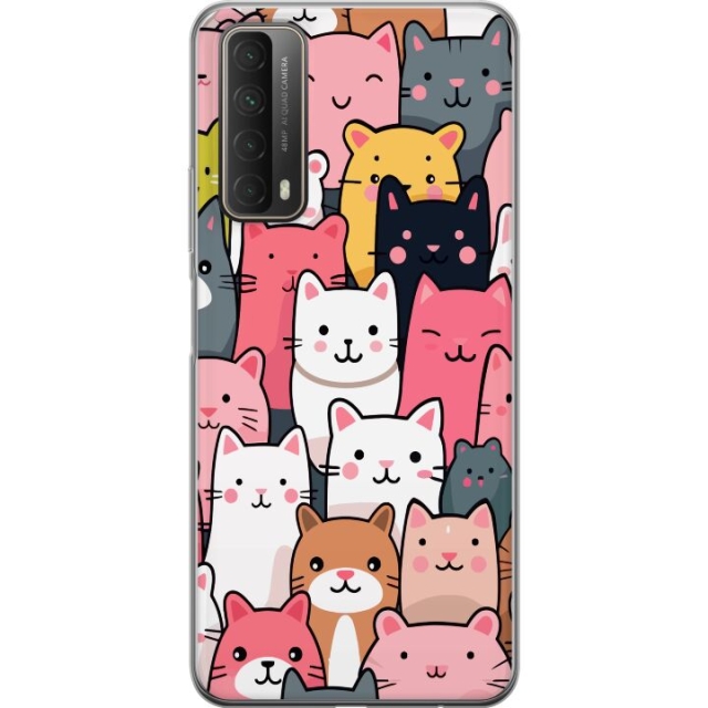 Mobile case for Huawei P smart 2021 with Cat pattern design