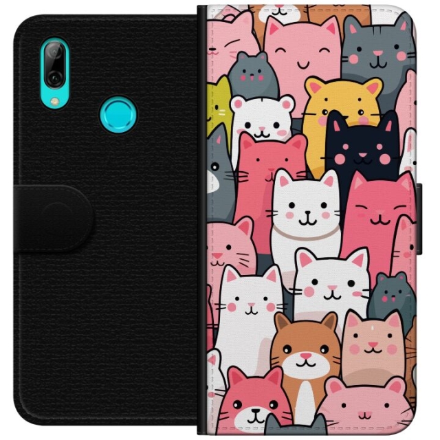 Wallet case for Huawei P smart 2019 with Cat pattern design