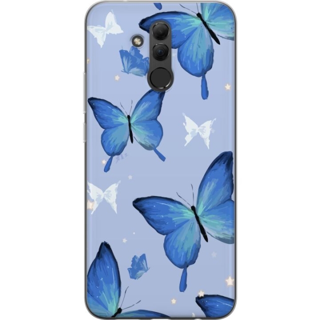 Mobile case for Huawei Mate 20 lite with Blue butterflies design