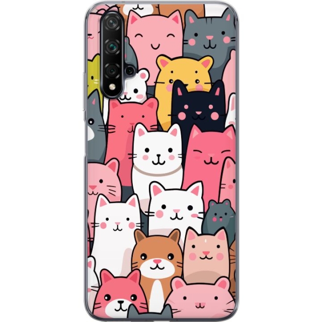 Mobile case for Huawei nova 5T with Cat pattern design
