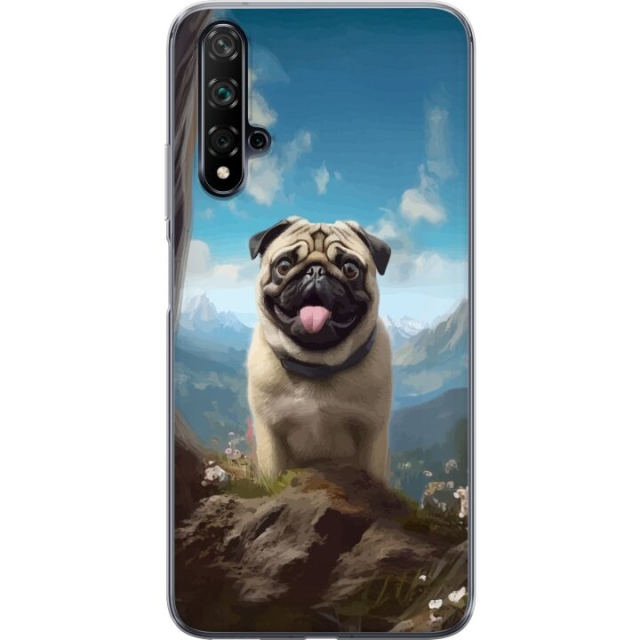 Mobile case for Huawei nova 5T with Happy Dog design