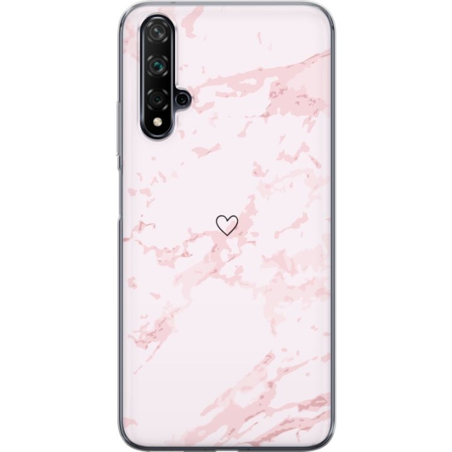 Mobile case for Huawei nova 5T with Pink Heart design