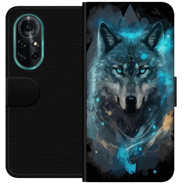 Wallet case for Huawei nova 8 Pro with Wolf design