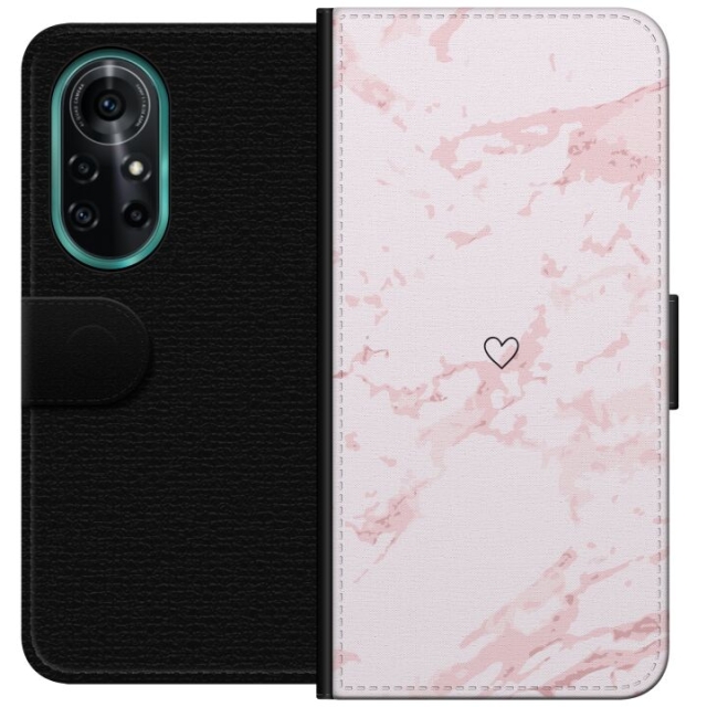 Wallet case for Huawei nova 8 Pro with Pink Heart design