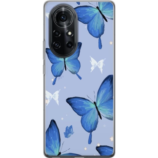Mobile case for Huawei nova 8 Pro with Blue butterflies design