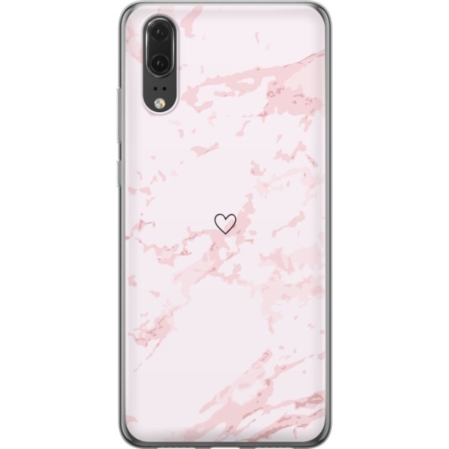 Mobile case for Huawei P20 with Pink Heart design