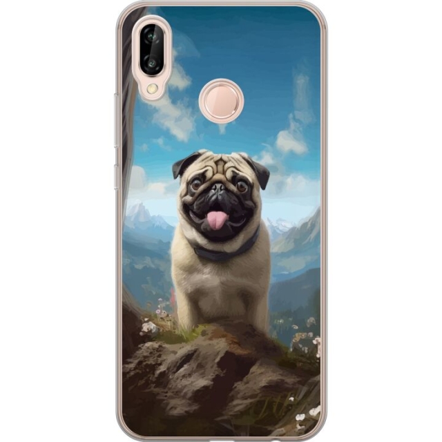 Mobile case for Huawei P20 lite with Happy Dog design
