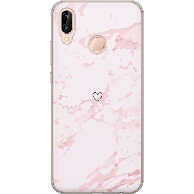 Mobile case for Huawei P20 lite with Pink Heart design