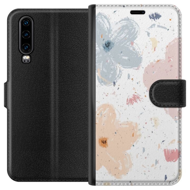 Wallet case for Huawei P30 with Flowers design