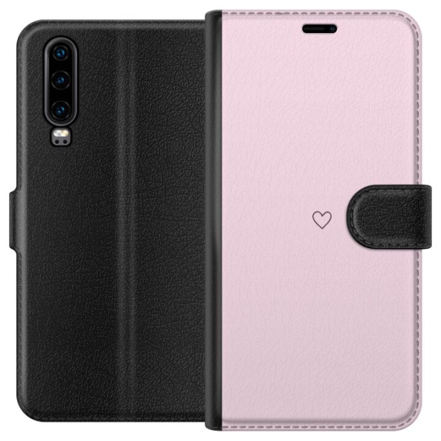 Wallet case for Huawei P30 with Heart design