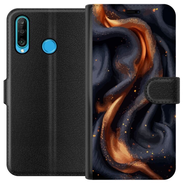 Wallet case for Huawei P30 lite with Fiery silk design