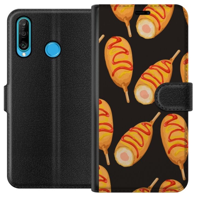 Wallet case for Huawei P30 lite with Chicken drumstick design