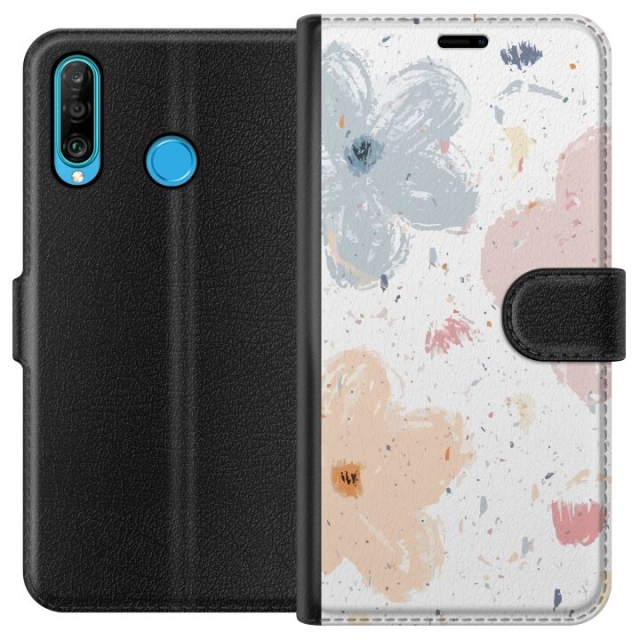 Wallet case for Huawei P30 lite with Flowers design