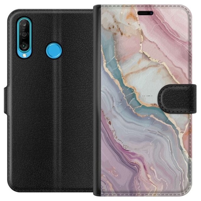 Wallet case for Huawei P30 lite with Marble design