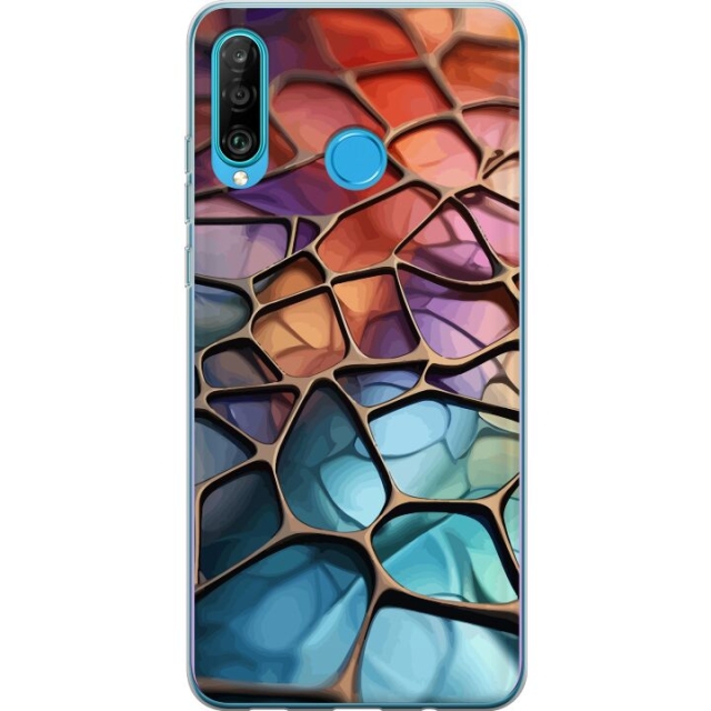 Mobile case for Huawei P30 lite with Metallic pattern design