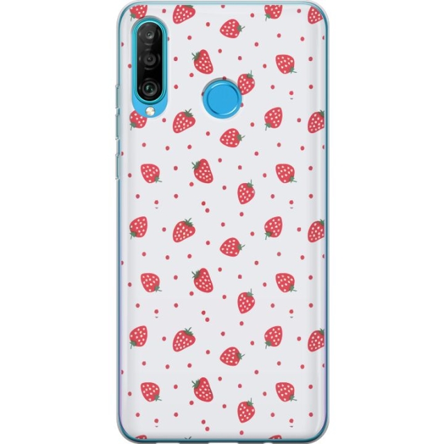 Mobile case for Huawei P30 lite with Strawberries design
