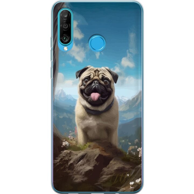 Mobile case for Huawei P30 lite with Happy Dog design