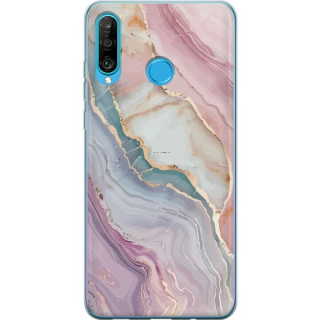 Mobile case for Huawei P30 lite with Marble design