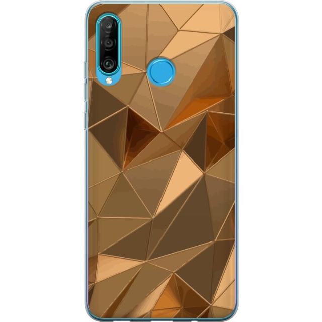 Mobile case for Huawei P30 lite with 3D Gold design