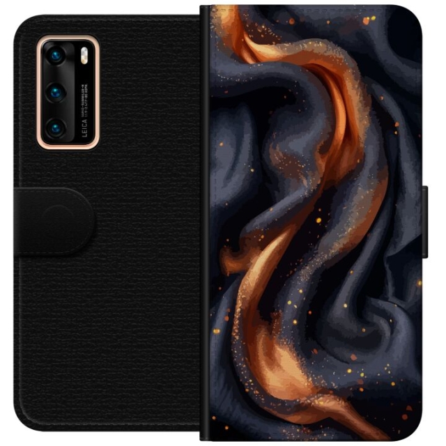 Wallet case for Huawei P40 with Fiery silk design