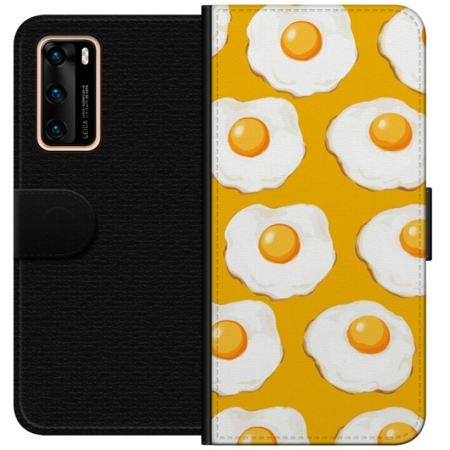 Wallet case for Huawei P40 with Fried egg design