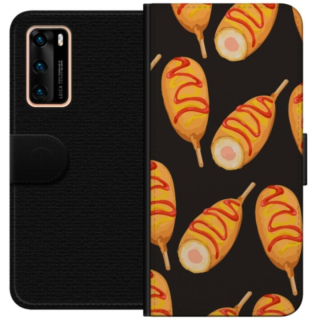 Wallet case for Huawei P40 with Chicken drumstick design
