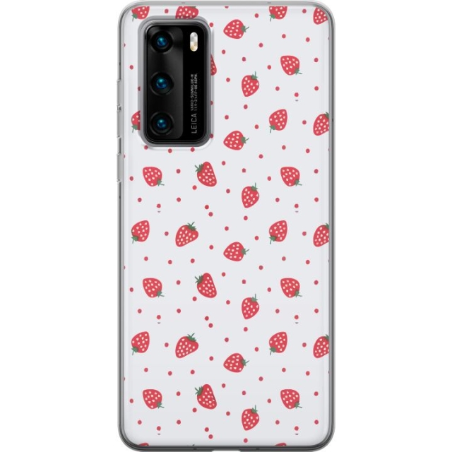 Mobile case for Huawei P40 with Strawberries design