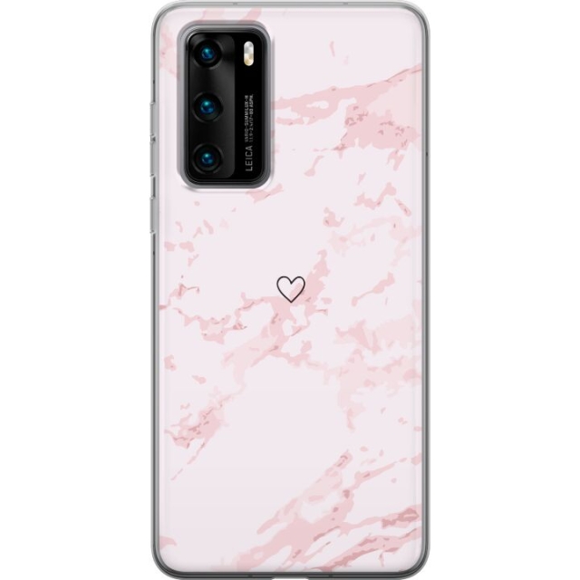 Mobile case for Huawei P40 with Pink Heart design