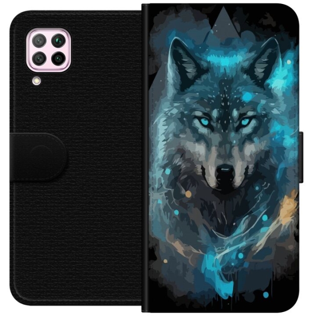 Wallet case for Huawei P40 lite with Wolf design