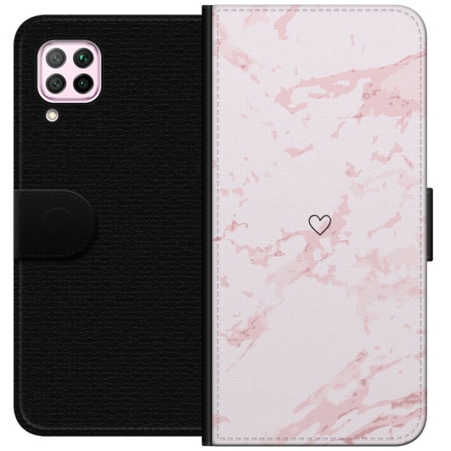 Wallet case for Huawei P40 lite with Pink Heart design