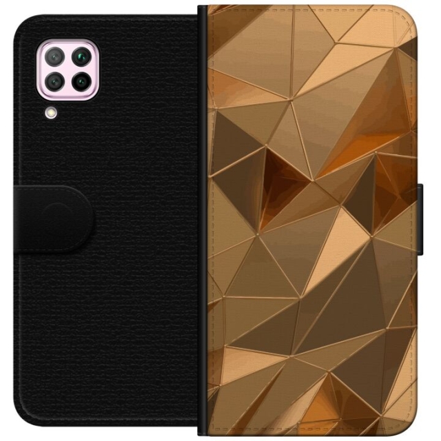 Wallet case for Huawei P40 lite with 3D Gold design
