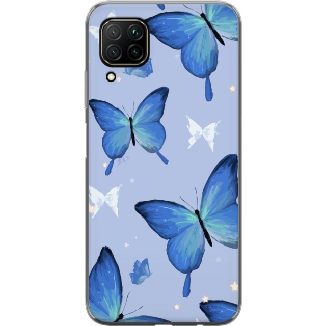 Mobile case for Huawei P40 lite with Blue butterflies design