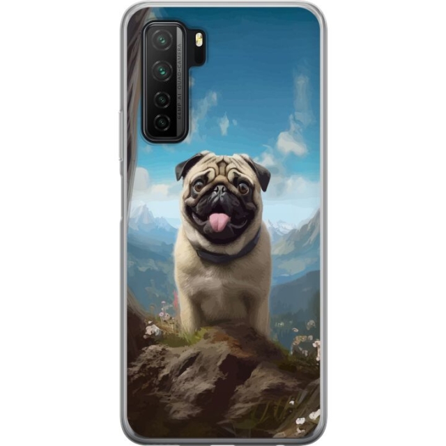 Mobile case for Huawei  P40 lite 5G with Happy Dog design