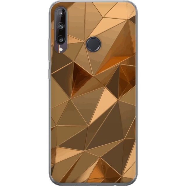 Mobile case for Huawei P40 lite E with 3D Gold design