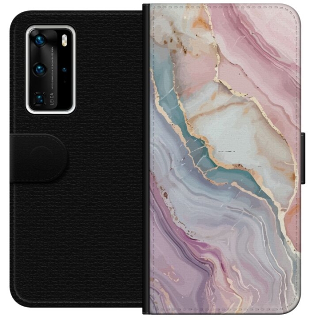Wallet case for Huawei P40 Pro with Marble design