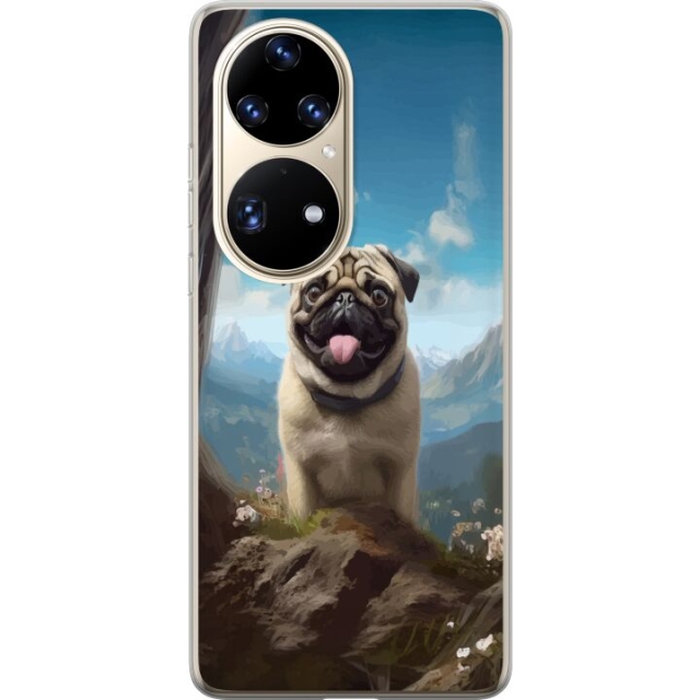 Mobile case for Huawei P50 Pro with Happy Dog design
