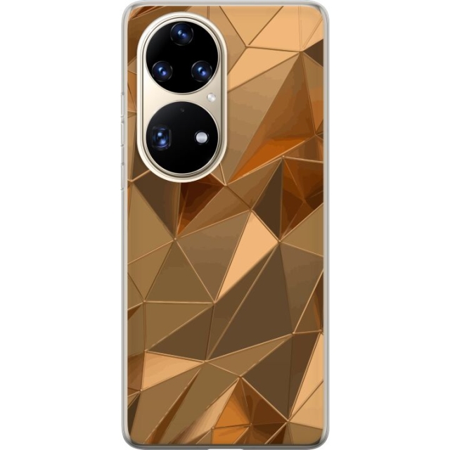 Mobile case for Huawei P50 Pro with 3D Gold design