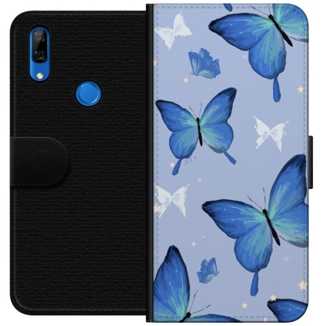 Wallet case for Huawei P Smart Z with Blue butterflies design