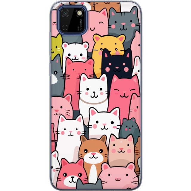 Mobile case for Huawei Y5p with Cat pattern design