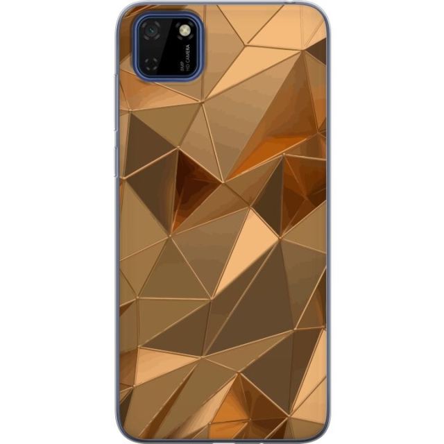 Mobile case for Huawei Y5p with 3D Gold design