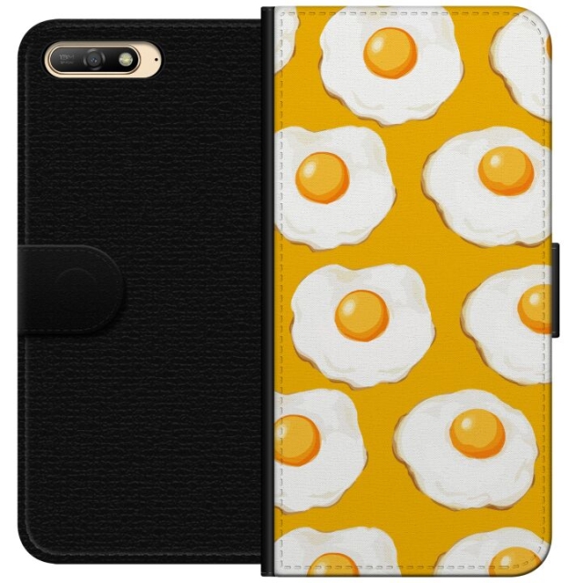Wallet case for Huawei Y6 (2018) with Fried egg design