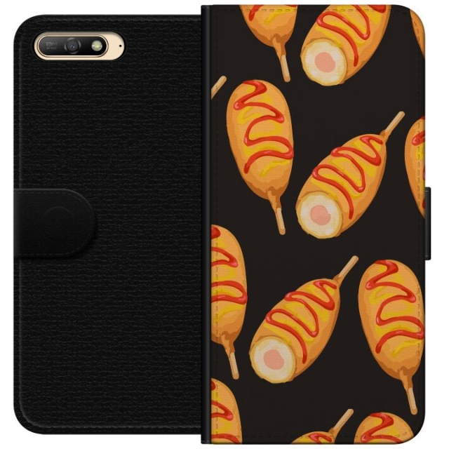 Wallet case for Huawei Y6 (2018) with Chicken drumstick design