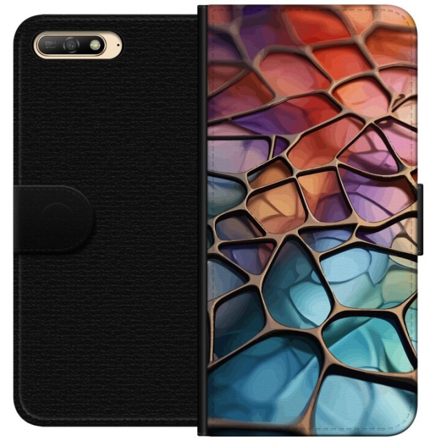 Wallet case for Huawei Y6 (2018) with Metallic pattern design